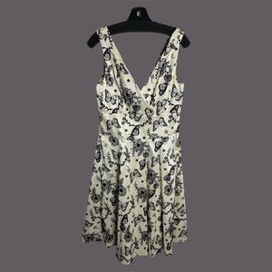 Voodoo vixen Burnout Butterfly Novelty Print Halter midi Dress Size XL Goth